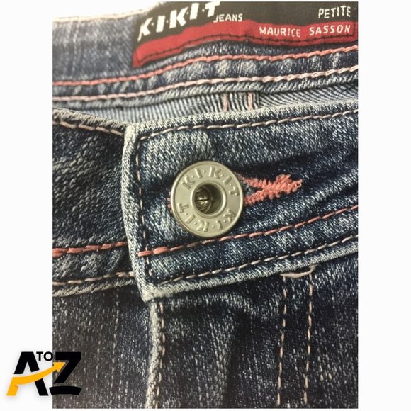 Kikit Womens Pants Size 4 Petite Blue Straight Leg Jeans Pockets - Picture 7 of 11